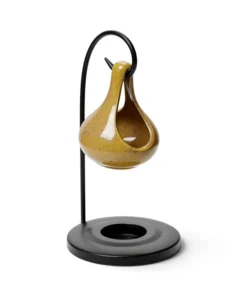 Ceramic Hanging Oil Burner in Natural Sand with Stand