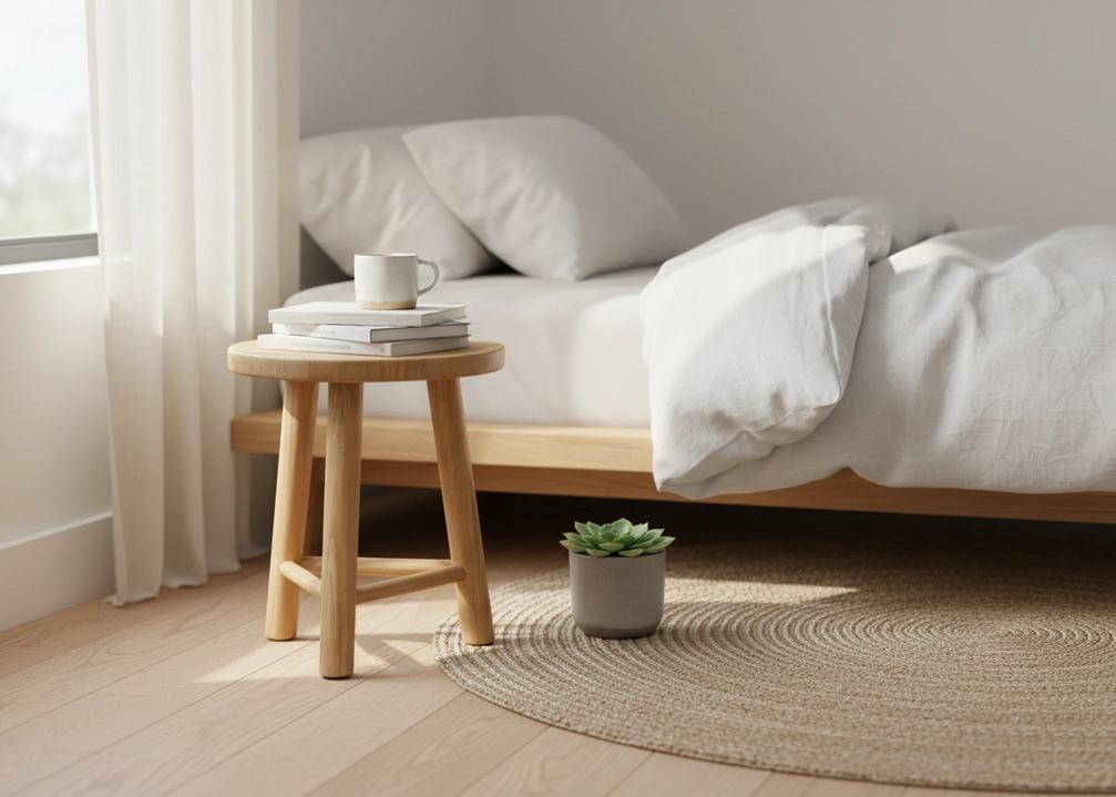 Scandi Vibe Teak Stool / Side Table