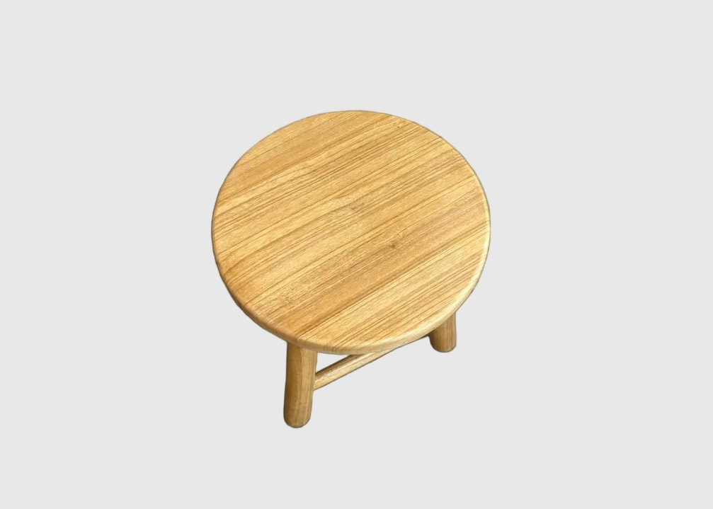 Scandi Vibe Teak Stool / Side Table - Image 3